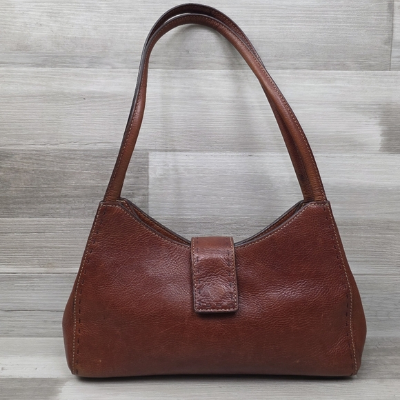 Vintage FOSSIL Red Brown Leather Shoulder Bag ZB9094 - Picture 3 of 16